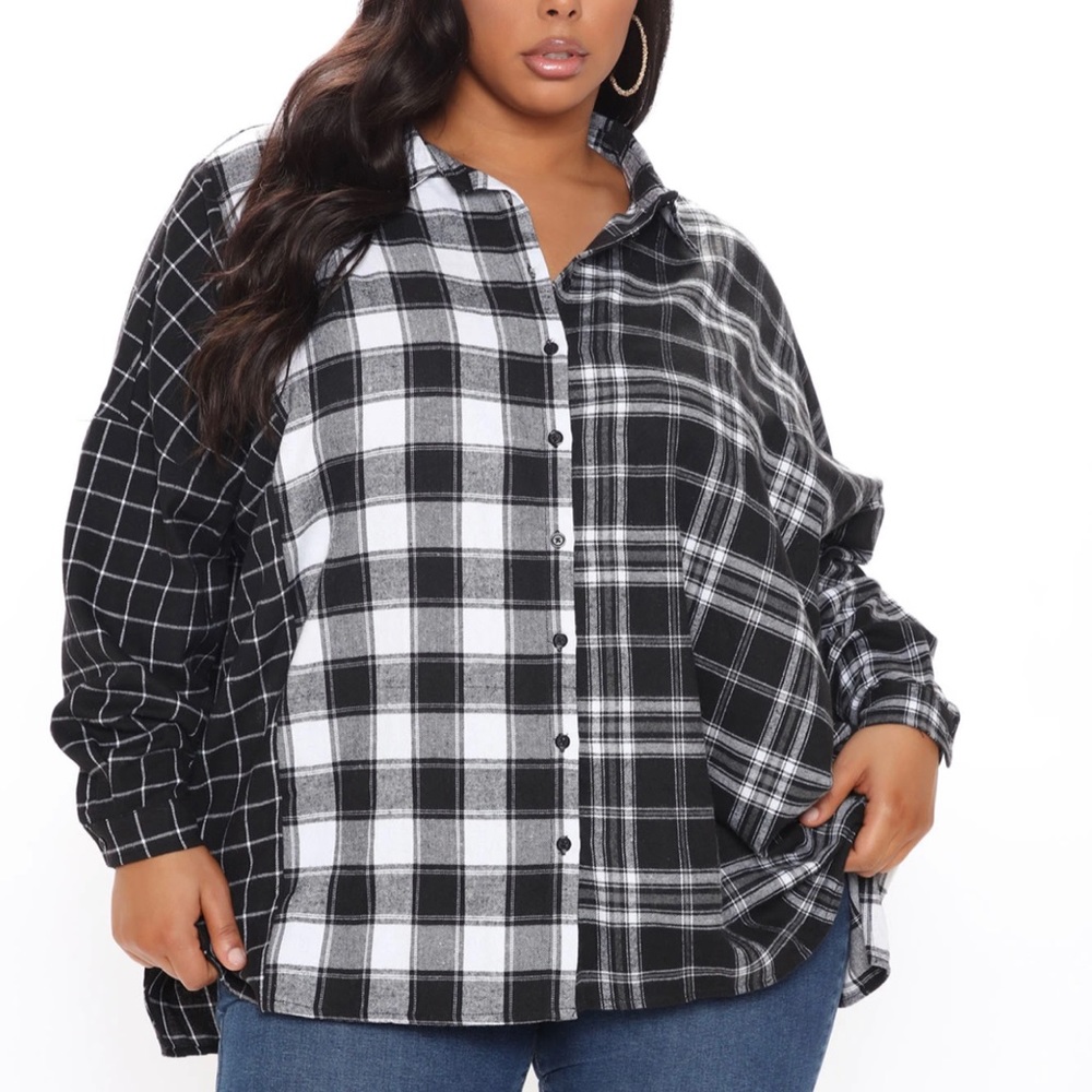 “NEW”Fashion Nova flannel plaid women’s top